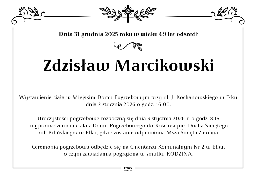 Zdzisław Marcikowski - nekrolog